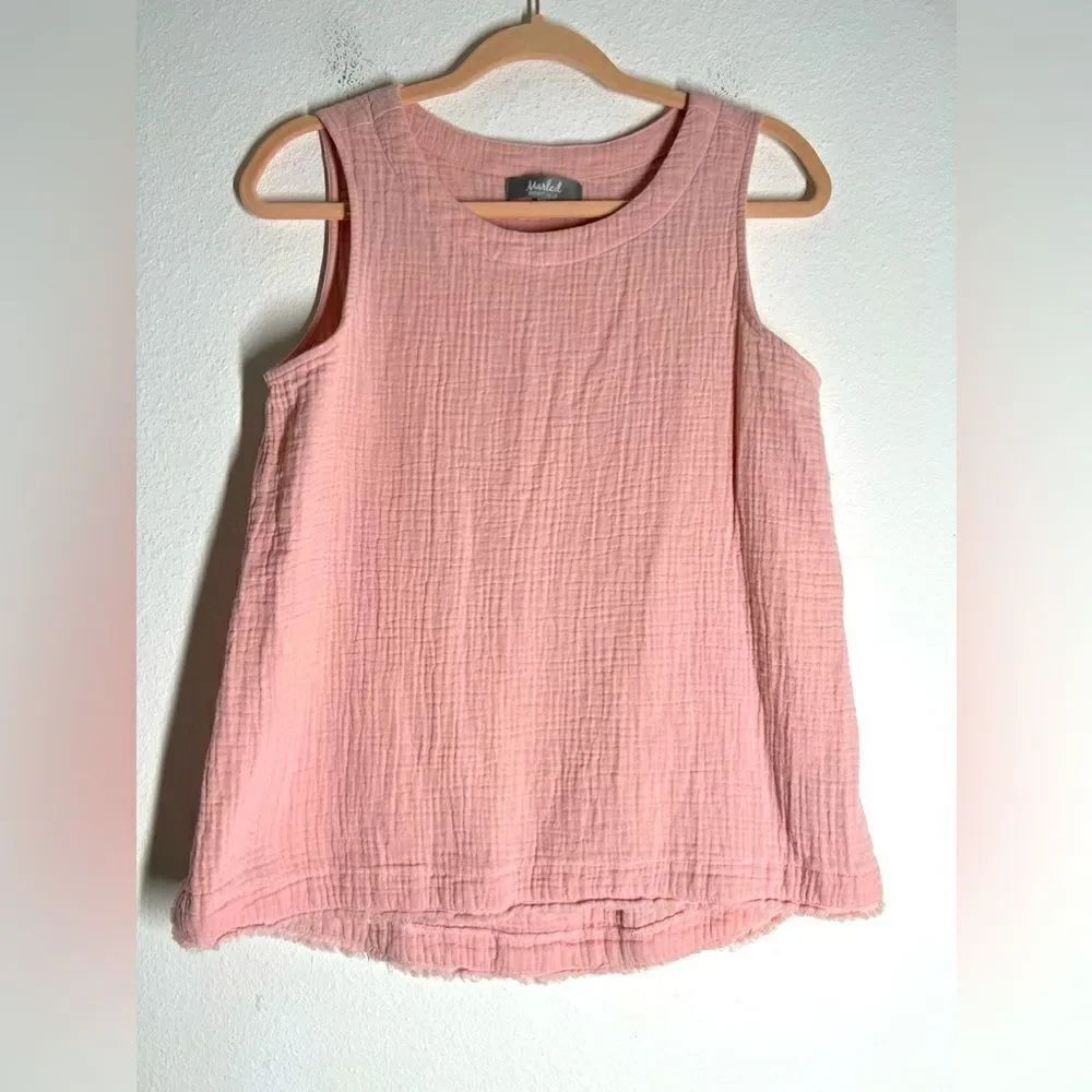 Marled Pink Strutured Sleeveless Top Size S 100% Cotton